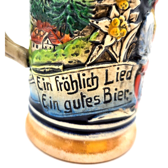 DBGM Dining Vintage German Beer Stein Dbgm Barrel Shaped 8 Tall Brass Lid Stamped Poshmark